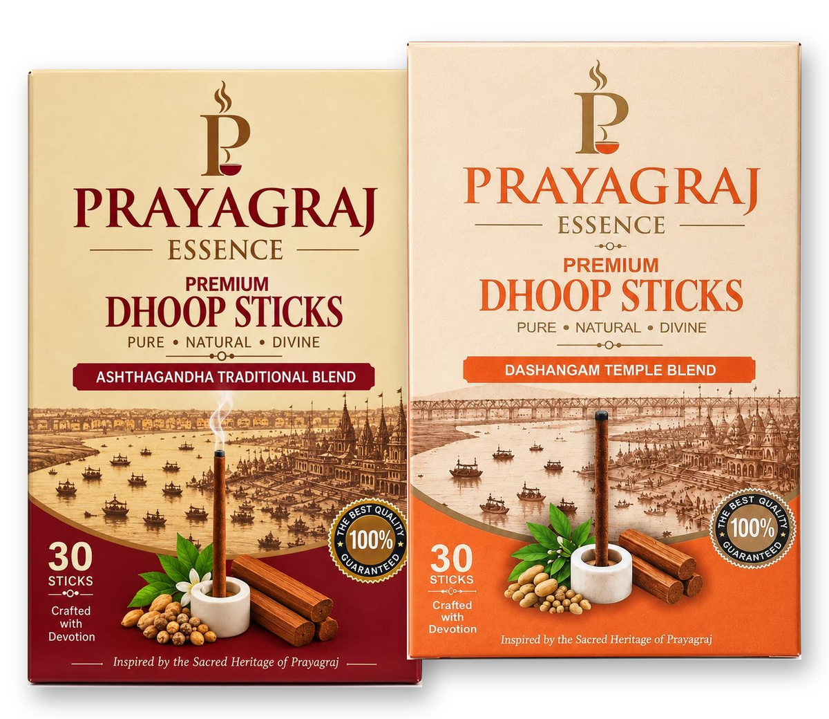 Ashtagandha and Dashangam Dhoop Sticks Combo Pack of 2 — Prayagraj Essence